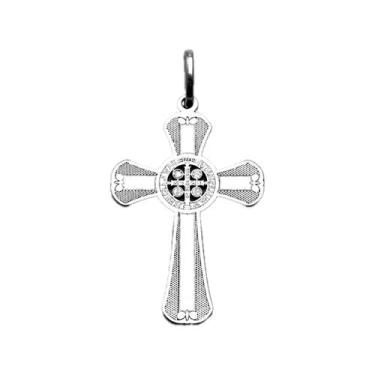 Imagem de Pingente Crucifixo Cruz São Bento Prata 925 Legítima Maciça Original U