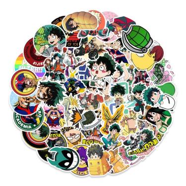 Imagem de Adesivo My Heros Academias Anime 100 unidades de vinil PVC impermeável