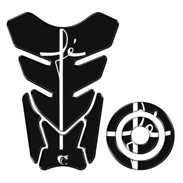 Imagem de Kit Adesivo Protetor Tanque E Bocal Moto Yamaha Fe Cor Preto