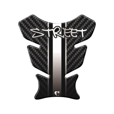 Imagem de Adesivo Protetor De Tanque Moto Honda Yamaha Street Preto Cinza