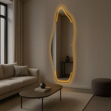 Imagem de Espelho Decorativo que Transforma Seu Ambiente Em Luxo Led Touch Salas