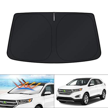Imagem de Protetor solar KUST Windshield para proteção solar contra raios UV e proteção solar dobrável para 2015-2020 2021 Ford Edge SUV Mantenha seu carro mais fresco