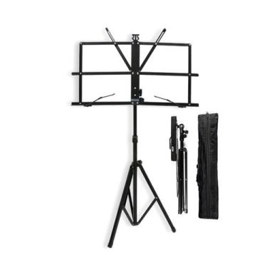 Imagem de Kit estante partitura pastas pedestal suporte cavalete desmontável hin