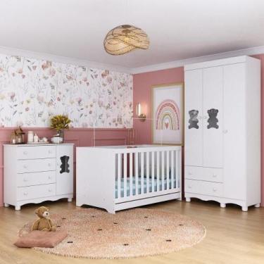 Imagem de Quarto De Bebê Completo Com Berço Americano 3 Em 1 Ternura Multimóveis