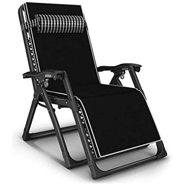 Imagem de LMJYU Poltrona reclinável dobrável, resistente, poltrona G Fur, cadeiras dobráveis com gravidade zero, espreguiçadeiras reclináveis à prova d'água, de metal para escritório ao ar livre,