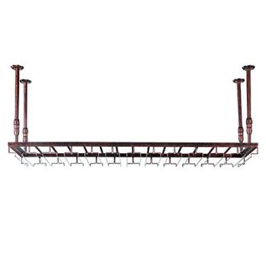 Imagem de Suporte de taça de teto, suporte de taça, rack de vinho de metal, suporte de garrafa de vinho pendurado no teto, rack de vinho para cozinha, bar, pub e restaurantes
