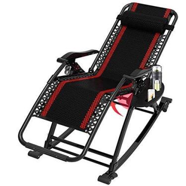 Imagem de LMJYU Poltronas reclináveis reclináveis dobráveis com gravidade zero, cadeira resistente de gravidade zero, espreguiçadeira ajustável para jardim, praia, gramado, piscina, estufa, espreguiçadeira