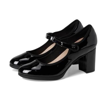Imagem de Clarks Bayla Lily Pump feminino, Preto envernizado sintético, 7.5 Wide