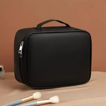 Imagem de Bolsa de Maquiagem 3 em 1 Necessaire Organizadora Profissional – Grande Capacidade e Multifuncional(Preto)