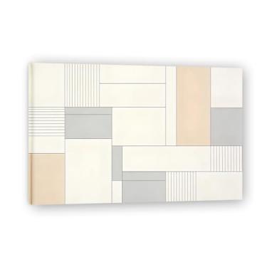 Imagem de Cool TonesMinimalista Arte em tela: Serenidade Tons Neutros Grande Área em Branco para Decoração de Espaço Calmo 50 x 75 cm Emoldurado