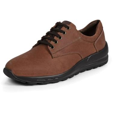 Imagem de Opananken Tênis de corrida masculino – 100% couro legítimo, forro macio, palmilha de látex de ar, sola de poliuretano flexível. Leve, durável, resistente ao odor. Estilo casual com conforto o dia todo