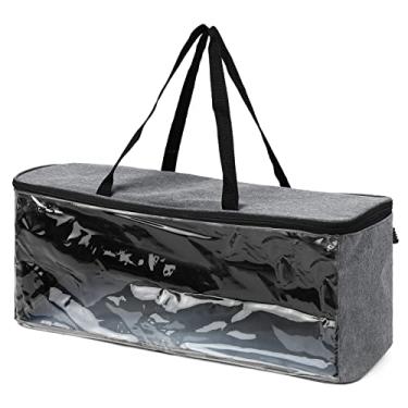 Imagem de Estojo Portátil para Chapéus Organizador Transparente Armazenamento de Bonés Suporte com Alças Transporte Bolsa Zíper Duplo Armazenar Livros Revistas Brinquedos Feito PVC Impermeável Fácil Limpar