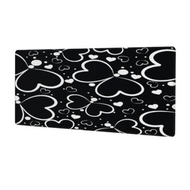 Imagem de Tapete de rato com estampa de borboleta de coração grande, impermeável, tapete protetor de mesa estendido para computador, base de borracha antiderrapante para escritório, computador, teclado, laptop
