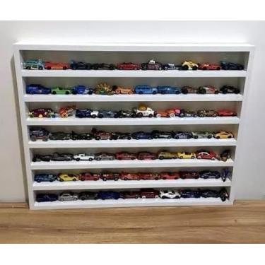 Imagem de Prateleira Organizadora de Parede para Miniaturas e Carrinhos, MDF Branco, 60x60x10cm, Montagem na Parede, Estilo Moderno, Pré-montado