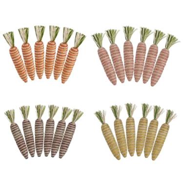 Imagem de naturevibe Nature Vibe 5,9 Polegadas Sisal Cenoura Decoração De Páscoa, Pacote Com 12 Cenouras Multicoloridas Para Mesa Mini Fio Juta Como Primavera
