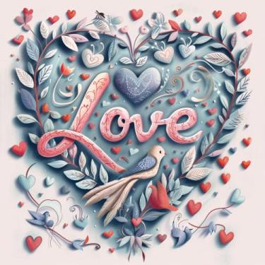 Imagem de Conjunto de 1 capa de almofada decorativa Love para sofá quadrada para dia dos namorados, capa de almofada para casa de fazenda ao ar livre, sofá, sala de estar, quarto, decoração de casa, 45 x 45 cm