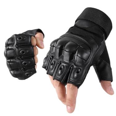 Imagem de AXBXCX Luvas táticas de meio dedo, luvas militares sem dedos para homens, tiro, equipamento do exército, condução, paintball, airsoft equitação, ciclismo, motocicleta, caça, fantasia, Halloween,