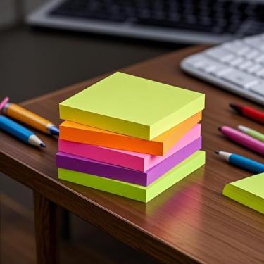 Imagem de Notas adesivas, 7,5 x 7,6 cm, 5 blocos autoadesivos, fácil de colocar para escritório, casa, 50 folhas/bloco, mix 5