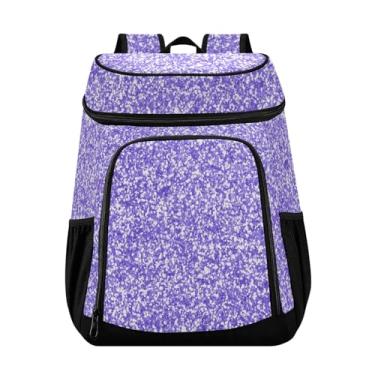Imagem de Bolsa térmica de praia com glitter lavanda 36 latas de grande capacidade para viagem lancheira masculina