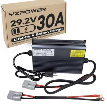 Imagem de YZPOWER Carregador De Bateria Lifepo4 De 29,2 V E 30 A Para Barcos Marítimos, Trailers, Gramados, Motocicletas, Carrinhos De Golfe, Carregador De Baterias Recarregáveis De Ciclo Profundo De 24 V, C