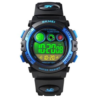 Imagem de CakCity Relógios infantis esportivos digitais para meninos e meninas ao ar livre à prova d'água com alarme, cronômetro, relógio de pulso infantil para crianças de 5 a 10 anos, Preto