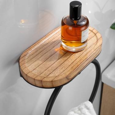 Imagem de SUNTECH Suporte de anel de toalha com prateleira