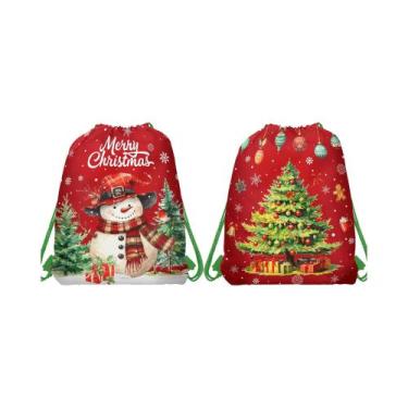 Imagem de Sacos De Presente Com Padrão De Meia Do Papai Noel 10pcs Não Tecido Su