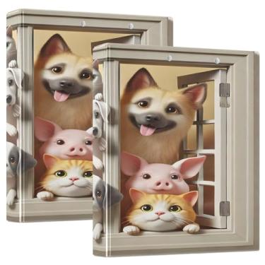 Imagem de Lovely Pets Group Pasta de receitas marrom com 3 anéis, fichários grandes, pacote com 2 fichários de plástico com 3 anéis