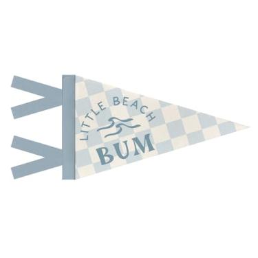 Imagem de WXHUM Decoração de sala de jogos de berçário de surfe, bandeiras de bandeira de feltro de de praia costeira, decoração de arte de parede azul para decoração de sala de jogos infantil, 20 x