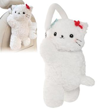 Imagem de Porta-lenços De Peluche,Porta-Lenços De Gato De Pelúcia - Com Suporte De Pelúcia Com Fivela Para Carro - Para Decoração De