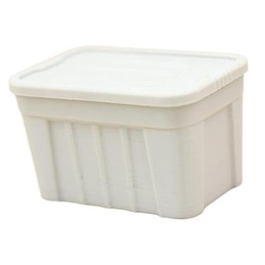 Imagem de TTETTZ Organizador de enfeites em miniatura na escala 1/12 com tampa para acessórios de maquetes de cenários, Cinza