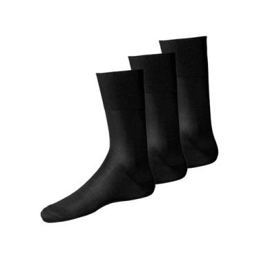 Imagem de Kit com 3 Pares de Meias Social Lupo 1100-011/049, Preto, 45-49