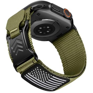 Imagem de Pulseira masculina magnética de nylon resistente para Apple Watch Ultra 3 2 1 de 49 mm, 46 mm, 45 mm e 44 mm para Apple Watch SE 3, 2nd 1, séries 10, 9, 8, 7, 6, 5, 4