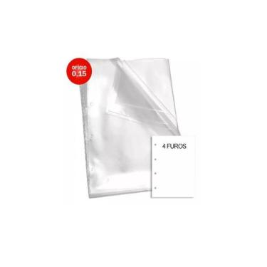 Imagem de Envelope Plástico Acp 0,15 Grosso Oficio 4 Furos C/100 Un