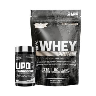 Imagem de Kit 100% Whey Refil 900G + Lipo 6 Hardcore 60 Caps Nutrex-Unissex