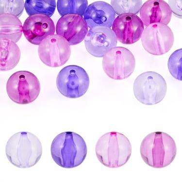 Imagem de 20 peças, 4 cores, contas de acrílico transparentes, furo grande, formato redondo, miçanga para fazer joias faça você mesmo, colar, pulseira, brinco, chaveiros, artesanato, suprimentos, furo: 3 mm
