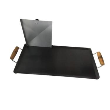 Imagem de Chapa 60x30 Com Prensa para Lanche e Porções Uso em Fogão - JME METAL