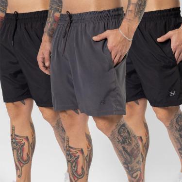Imagem de Kit 3 Bermudas Masculinas Academia Treino Shorts Elástico Luzzoo-Masculino