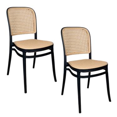 Imagem de Kit 2 Cadeiras de Jantar Roma para Sala e Cozinha Preto