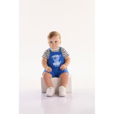 Imagem de Conjunto oMar para Bebê Menino com Body e Jardineira Três e Já-Masculino