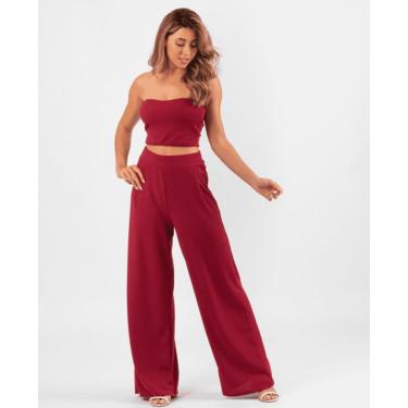 Imagem de Calça Pantalona Tricot Off White- Riu Kiu-Feminino