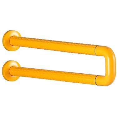 Imagem de Barras de apoio para banheiras e chuveiros, barra de apoio de vaso sanitário em forma de U, com nylon amarelo antiderrapante, grade para deficientes físicos, suporte para deficientes físicos, suporte