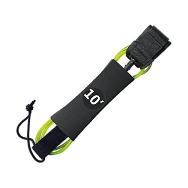 Imagem de Lljsszr Leash para Prancha de Surf, Corda Elástica Reta para Prancha de Stand Up Paddle, Alça de Pulso para Pranchas de Stand Up Paddle, Esportes Aquáticos, VERDE, 10 pés