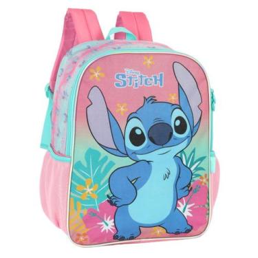Imagem de Mochila Escolar Lilo Stitch De Costas Infantil Rosa Menina Luxcel
