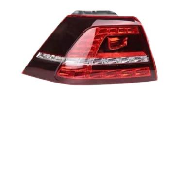 Imagem de FLJOYOEU Luz de freio, para-choque traseiro, lanternas traseiras, luz traseira, compatível com VW Golf 7 2013 2014 2015 2016 2017 (lado esquerdo, vermelho escuro externo)