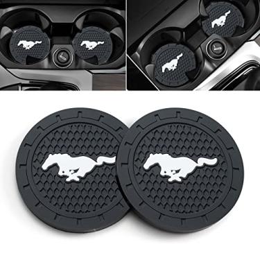 Imagem de YUIQIEUY Porta-copos de carro para Ford Mustang Porta-copos de silicone embutido Acessórios interiores 2,75 pol. Pacote com 2