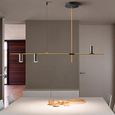 Imagem de Luminária pendente LED para mesa de jantar, design moderno com foco E27, estilo lustre, ideal para sala de jantar, sala de estar e escritório (preta, 3 chamas)