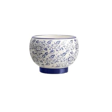 Imagem de KEG801302 Vaso de cerâmica de porcelana azul e branco estilo chinês para casa luz de luxo sala de estar orquídea vaso vaso plantador (médio)