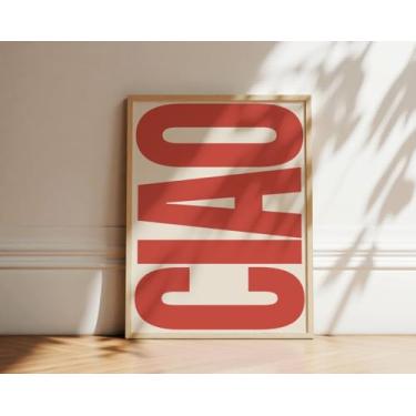 Imagem de Ciao Poster Decoração de Parede Arte em Tela Retrô Italiano Impressão Pintura Pintura Arte Casa Principal Quarto Sobre a Cama Decoração Sem Moldura