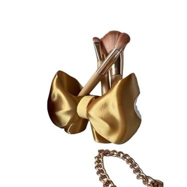 Imagem de Organizador Multiuso de Mesa - Porta-Lápis, Canetas e Maquiagem com Design Temático Charmoso (Porta caneta laço dourado)